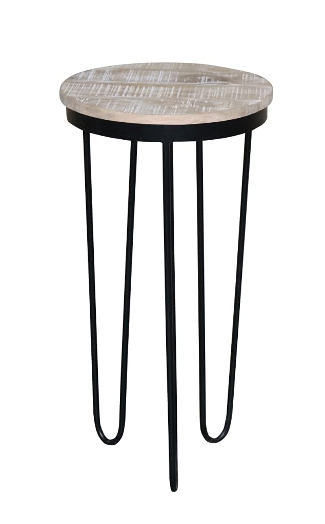 Progressive Furniture Outbound Round Chairside Table, Tan/Black